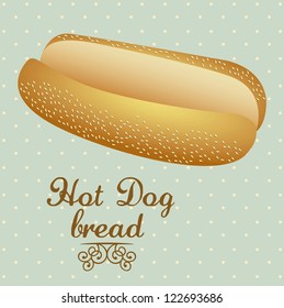 Illustration of  hot dog bread. bakery icon, vector illustration