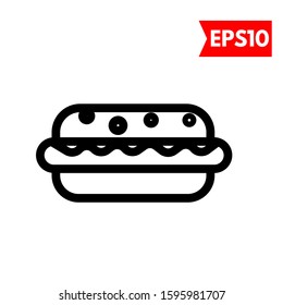 illustration of hot dog flat icon