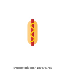 Illustration of Hot Dog Flat Icon - Fast Food Icon Set Vector Illustration Design.