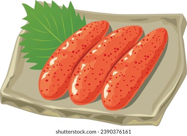 It is an illustration of a hot pepper mentaiko.