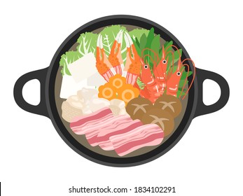 Illustration of hot pot cooking.