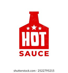 illustration of hot sauce bottle with stars. logo for sauce company or anything related to sauce.