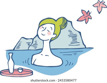 Ilustración de una fuente termal