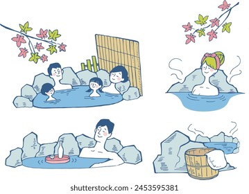 An illustration of a hot spring