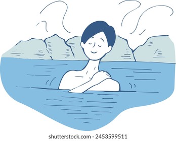 An illustration of a hot spring
