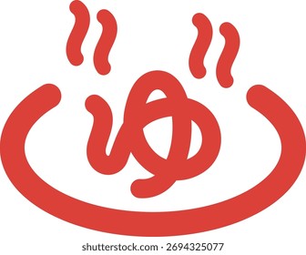 Illustration of a hot spring symbol (red)