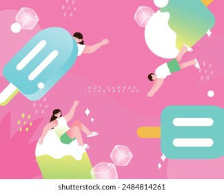 Illustration of the hot summer character