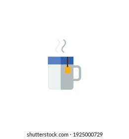 Illustration of Hot Tea Flat Icon: Fast Food, Icon Set Vector Illustration Design