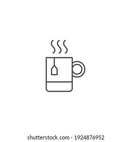 Illustration of Hot Tea Outline Icon - Fast Food Icon Set Vector Illustration Design.