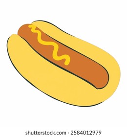 Illustration of a Hotdog for Fast Food and SnackThemed Designs Fast food branding, street food promotions, snack visuals