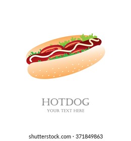 illustration. hotdog on white background
