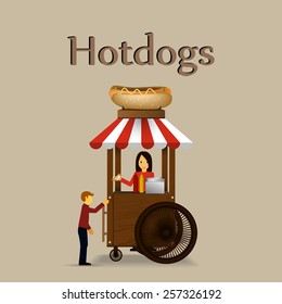 Illustration of a hotdog stand