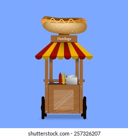 Illustration of a hotdog stand