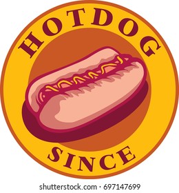 Illustration hotdog vector drawing