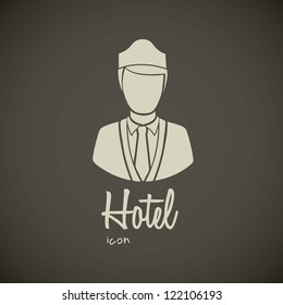 illustration of hotel icons, bellboy illustration, vector illustration