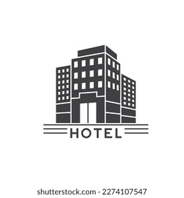 illustration of hotel, lodging, vector art.