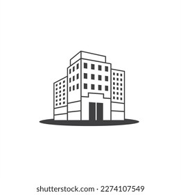 illustration of hotel, lodging, vector art.