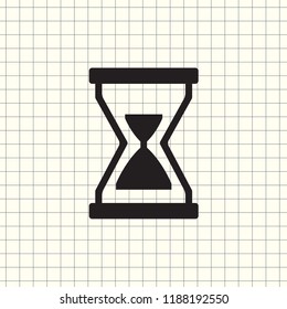 Illustration of hourglass icon on white background