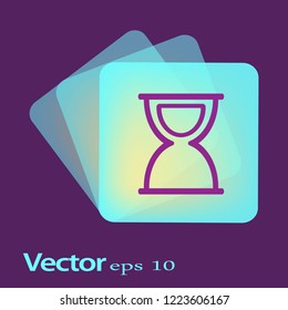 Illustration of hourglass icon on white background