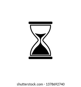 Illustration of hourglass icon on white background. Vector