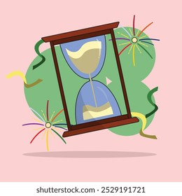 illustration of 
hourglass for new year holiday vector asset design