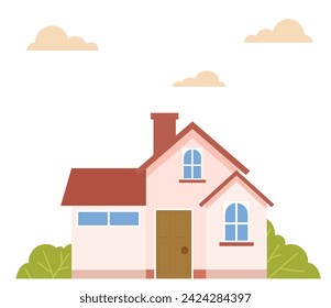 illustration house building and