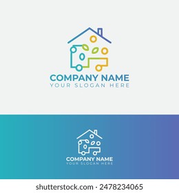 Illustration House cleaning, home security and business logo concept