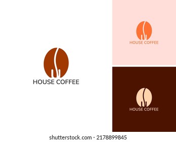 ILLUSTRATION HOUSE COFFEE BEAN LOGO DESIGN VECTOR GOOD FOR COFFEE SHOP, BRAND COFFEE