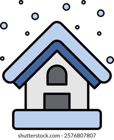 Illustration of a house covered in snow
