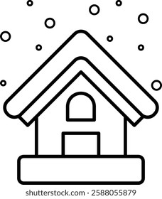 Illustration of a house covered in snow