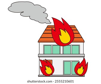 Illustration of a house in a disaster.
