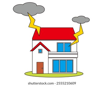 Illustration of a house in a disaster.
