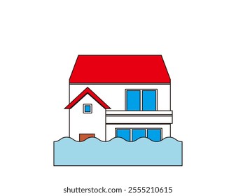 Illustration of a house in a disaster.