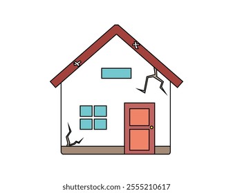 Illustration of a house in a disaster.