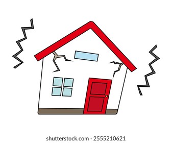 Illustration of a house in a disaster.