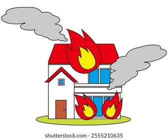 Illustration of a house in a disaster.