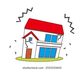 Illustration of a house in a disaster.
