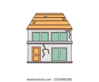 Illustration of a house in a disaster.