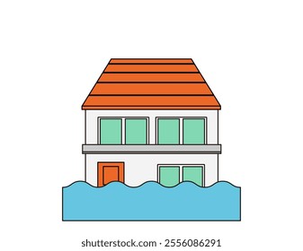Illustration of a house in a disaster.