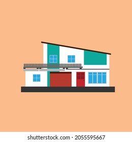 Illustration House Flat Design Concept Modern Home