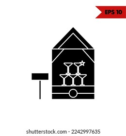 illustration of house glyph icon 