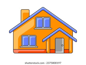Illustration of house. Icon for construction industry and business.