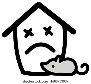 Illustration of house icon with mouse