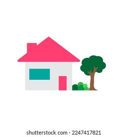 illustration house isolated on white background.