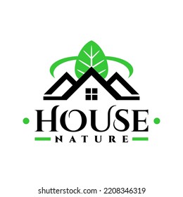 illustration of a house and a leaf. good for any business related to housing or real estate.