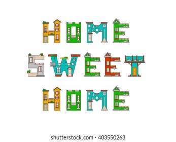Illustration house letter alphabet. Larning the alphabet and literally in kindergarten. Letter isolated. 