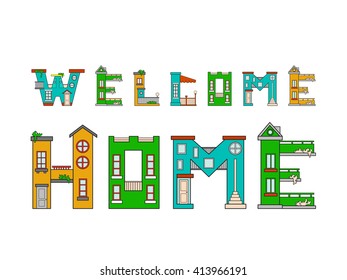 Illustration house letter alphabet. Larning the alphabet and literally in kindergarten. Letter isolated. 