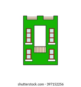 Illustration house letter alphabet. Learning the alphabet and literally in kindergarten. Letter isolated. The letter O