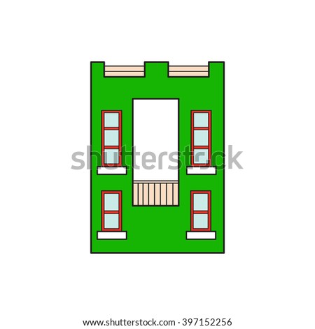 Illustration house letter alphabet. Learning the alphabet and literally in kindergarten. Letter isolated. The letter O