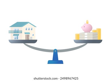 Illustration of House and Money